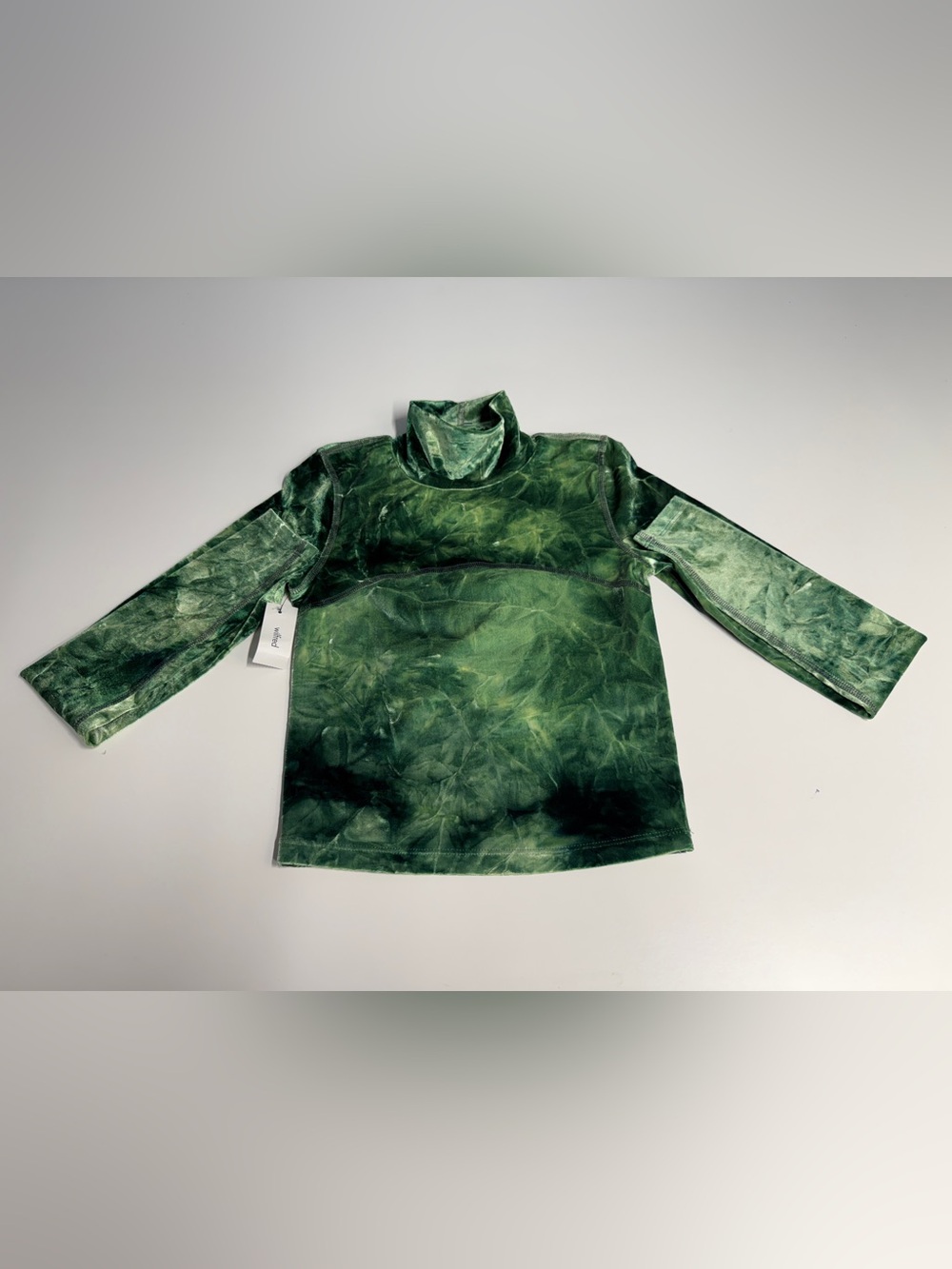 Wilfred Green Velvet Turtleneck Top for Women.